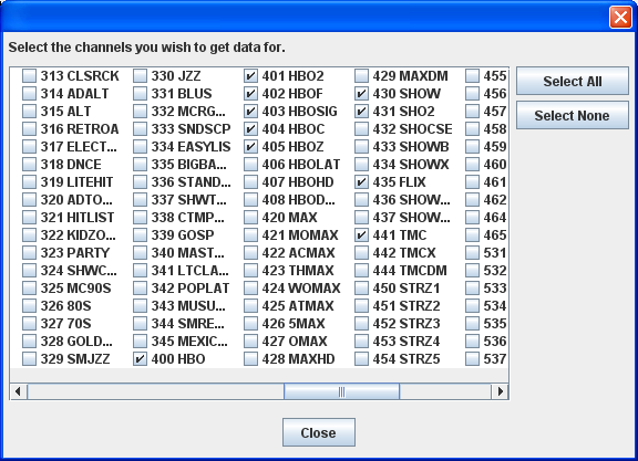 MyTelly Edit Channels Dialog MyTelly Edit Channels Dialog