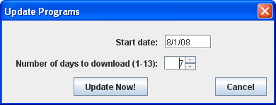 MyTelly Update Dialog MyTelly Update Dialog